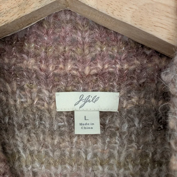 J. Jill Wool Blend Long Cardigan Sweater Y2K Ombre Knit Large - Picture 4 of 5